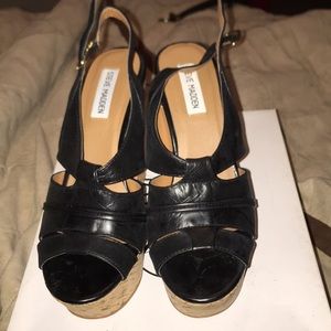 Steve Madden Black Leather platforms